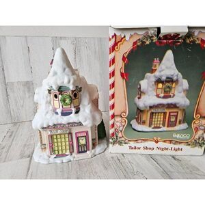 Enesco tailor shop night light Sandi zimnicki RARE village piece Xmas decor